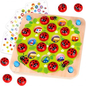Nene Toys – LadyBug?s Garden Memory Game – Wooden Memory Game for Kids Age 3, 4, 5 Years Old with 10 Fun Patterns Educational Toy that Stimulates Memory and Cognitive Skills Development