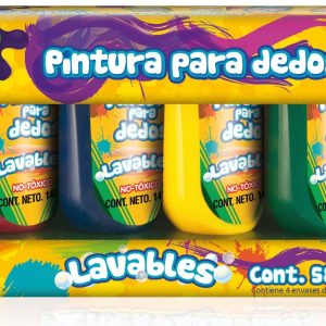 Crayola Washable Fingerpaints-Red, Yellow, Green, Blue