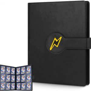 Cpano Card Holder Book Carrying Case Binder Compatible with Pokemon Trading Carsd/Yugioh Cards, Holds Holds Up to 396 Cards.Holder Album Binder Compatible with 22 Premium 18-Pocket Pages. (Black)