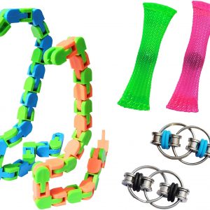 CXP Good Goods 6 Pack Stress Relief and Anxiety Relief Fidget Toys,Flippy Chain,Marble Mesh,Wacky Tracks