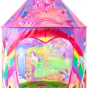 Saikotent Unicorn Play Tent for Girls Kids Playhouse Princess Tents for Girls Indoor & Outdoor, Toys for Children Castle Tent for Toddler Pretend Games (Pink)
