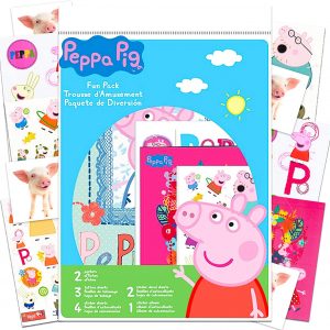 Peppa Pig Paint With Water Super Set for Toddlers Kids Bundle ~ Deluxe Mess-Free Book with Water Surprise Brush with Stickers, Tattoos, Posters, and More (Peppa Pig Party Supplies)