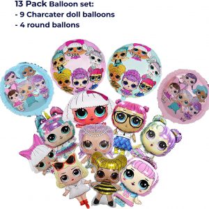 LOL Party’s Balloons, 12 Pack Girls Birthday Doll Balloons Decorations For Children’s Party Supplies
