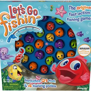 Pressman Toys Amazon Exclusive Bonus Edition Let’s Go Fishin’ – Includes Lucky Ducks Make-A-Match Game!, Multi Color