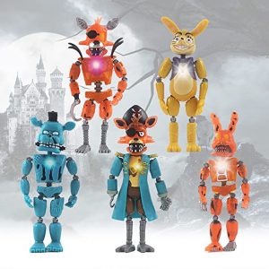 5Pcs/Set Inspired by New Five Nights At Freddys Action Figures Detachable Joint Five Nights At Freddys Toys Anime Cute Halloween Freddy Model FNAF Act