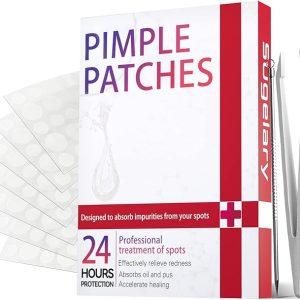 Sugelary 252 Pcs Pimple Spot Patches, Day and Night Use 2 In 1 Natural Invisible Hydrocolloid Spot Mighty Patches Dots for Spot Absorbing Patches for Face, Red