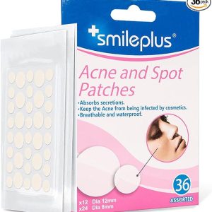 Smile Plus Acne Patches – Pack of 36 Translucent Hydrocolloid Pimple Patch Spot Treatment Stickers for Face and Body – Fast-Acting, Vegan & Cruelty Free Skin Care