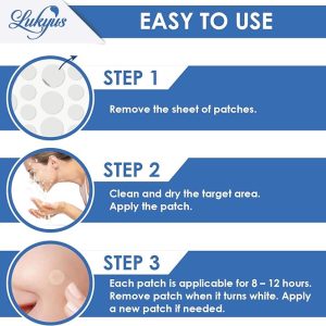 Pimple Patch Device, Effective Patch for All Skin Types, Herbal Condensed Patch for Small, Large Pimples, Warts, Spots – 72 Patches