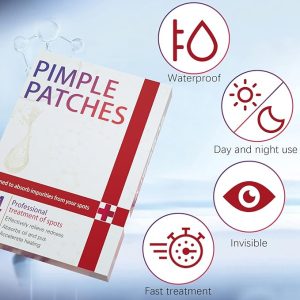 Sugelary 252 Pcs Pimple Spot Patches, Day and Night Use 2 In 1 Natural Invisible Hydrocolloid Spot Mighty Patches Dots for Spot Absorbing Patches for Face, Red