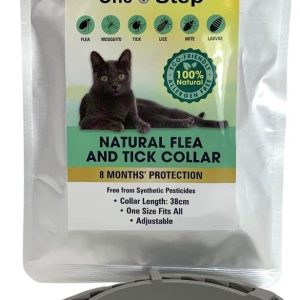 Natural Flea & Tick Treatment for Cats | Adjustable Collar | 8 Months Protection | Waterproof | Eco-Friendly and Allergen Free