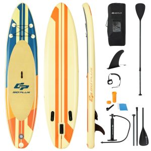 Goplus 10′ Inflatable Stand Up Paddle Board Surfboard with Aluminum Paddle Pump