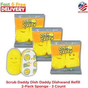 Scrub Daddy Dish Daddy Dishwand Refill 2-Pack Sponge – 3 Count