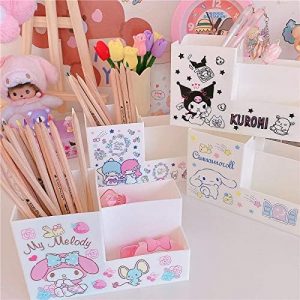 Anncus Cartoon Melody Kuromi Desk Pen Holder Pencil Makeup Storage Box Desktop Organizer Stand Case School Office Stationery – (Color: kuromi)