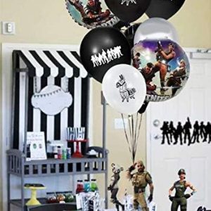 Nelton Video Game Party Supplies Includes Cake Topper – 18 Latex Balloons – 3 Foil Balloons – Perfect Battle Royale Gamer Decorations Favors for Kids