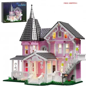 Coralined Pink Palace Apartment Building Block Set Ideas Movie Architecture Mode